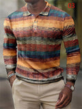 Vintage Fashion Men's Long Sleeve Polo Shirts