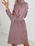 Women's Winter Fashion Button Down Corduroy Dress