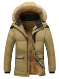 Ultra Warm Fur Lined Hooded Padded Coat For Men