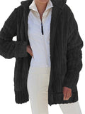 Fashion Zip Up Hooded Warm Plush Coats for Women