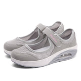 Rocker Bottom Velcro Mesh Flat Shoes