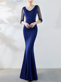 Gorgeous Fitted Waist Mermaid Maxi Vintage Evening Gowns