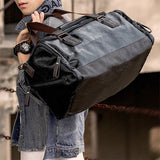 Men's Vintage Wearable PU Leather Fitness Vacation Handbags