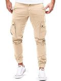 New Casual Skinny Solid Color Ankle-Banded Pants With Pockets
