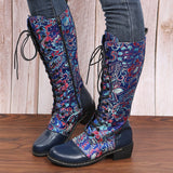 Retro Patchwork Embroidered Long Boots