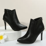 Pointed Toe Solid Color Thin High Heel Ankle Boots