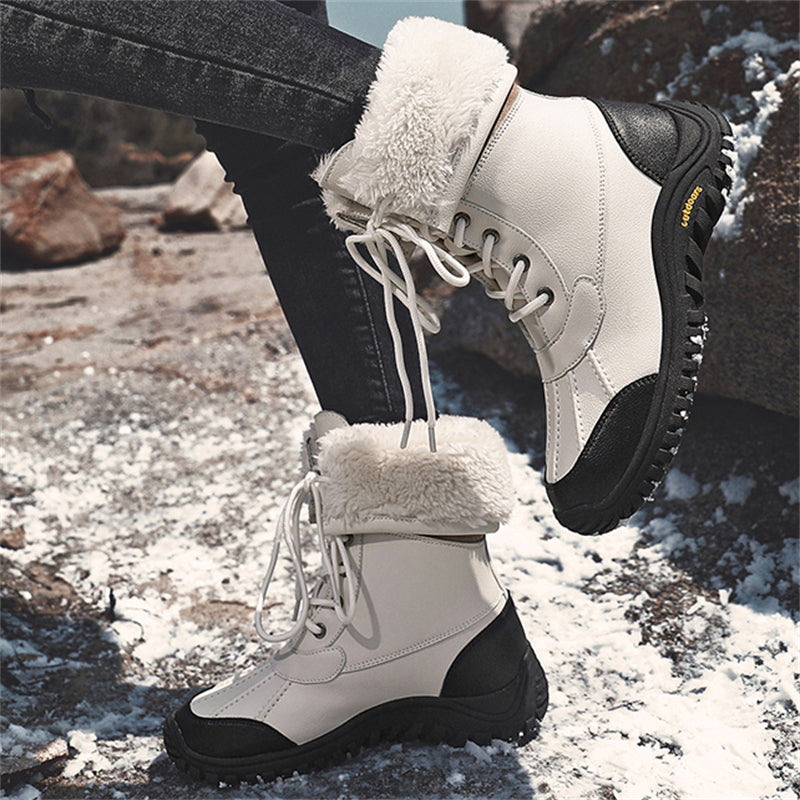 Girl's Waterproof Mid-Calf Keep Warm Short Plush Snow Boots