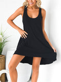 Women's Summer Sports U Neck Irregular Hem Tank Dress