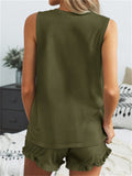 Women's Loose Cozy Round Neck Sleeveless Summer Sets
