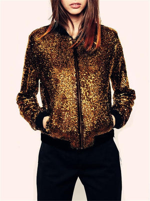 Super Cool Sequins Sporty Jacket Coat