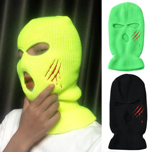 Embroidery Balaclava Knitted Face Mask