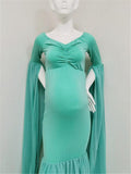 Gorgeous Sweetheart Neckline Off Shoulder Front Ruched Chiffon Mermaid Maternity Gown