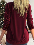 Women's Luxury Contrast Color Sequins Faux Two Shirts