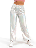 Women's High Waist Straight Leg Bright Metallic Pants