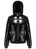New Winter Keep Warm Hooded Solid Women Zipper Cotton Coats