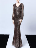 Gorgeous Sequined Mermaid Maxi Dress for Evening Party