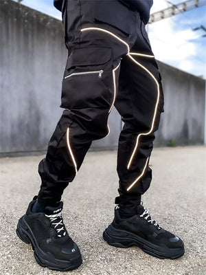 Men's Cool Multi-Pocket Reflective Cargo Pants