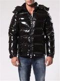 Men's Bubble Coat With Pockets Casual Simple Style Thermal Hooded Coat