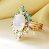 Lady Splendid Creative Colour Flower Engagement Ring