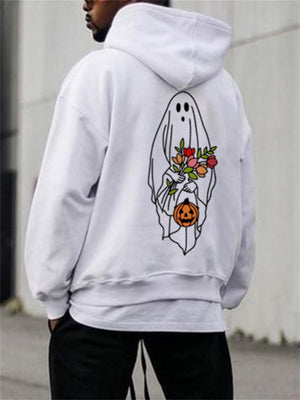 Cozy Thick White Printing Anime Hoodies for Men