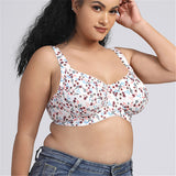 Plus Size Full Coverage Push Up Minimizer Cotton Bra - White