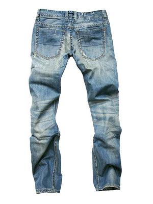 Daily Wear Casual Ripped Washed Effect Slim Jeans For Men