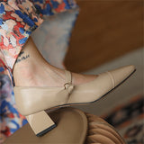 Elegant Contrast Color Mary Jane Shoes For Women