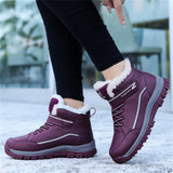 Winter Warm Plush Round Toe TPR Sole Women Snow Boots for Walking