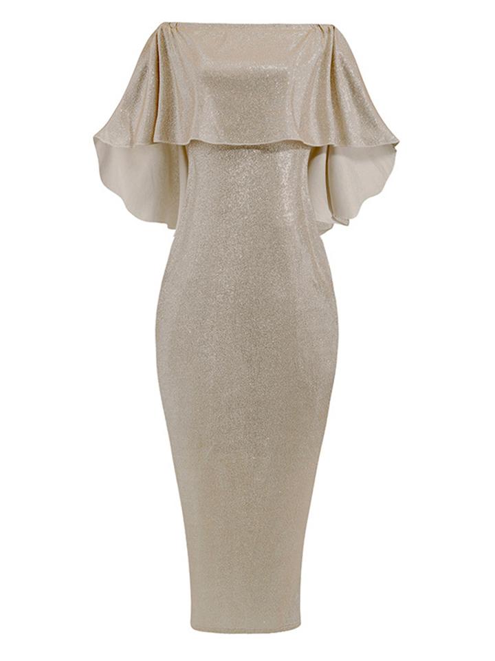 Sexy Off Shoulder Batwing Cape Mermaid Dress for Evening