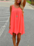 Summer Sleeveless Chiffon Coral Dress