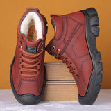 Warm Fur Lining Lace Up Winter Thermal Snow Boots For Men