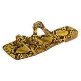 Women's Snake Printed Open Toe Flat Summer Beach Slippers