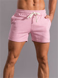 Men's Summer Super Soft Fitness Loose Elastic Waist Cotton Shorts