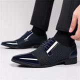 Men's Wedding Party Soft Rubber Sole Block Heel Dress Shoes