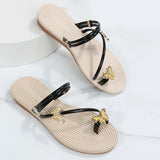 Flat Heel Casual Butterflies Decorated Slippers