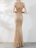 Elegant Mermaid Beaded Evening Gown for Dinner