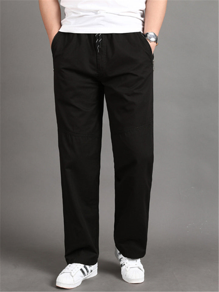 New Casual Simple Style Cargo Pants Straight-Leg Drawstring Pants