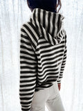 Women's Fashion Stripe Slim Fit Long Sleeve Pullover Hoodies