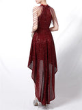 Sexy Shiny Sequin Halter High-Low Dress For Party