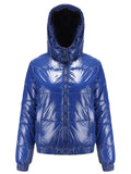 New Winter Keep Warm Hooded Solid Women Zipper Cotton Coats