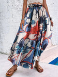 High Waist Printed Swing Long Skirts