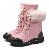 Girl's Waterproof Mid-Calf Keep Warm Short Plush Snow Boots