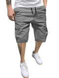 Men's Relaxed Drawstring Cotton Blend Summer Cargo Shorts