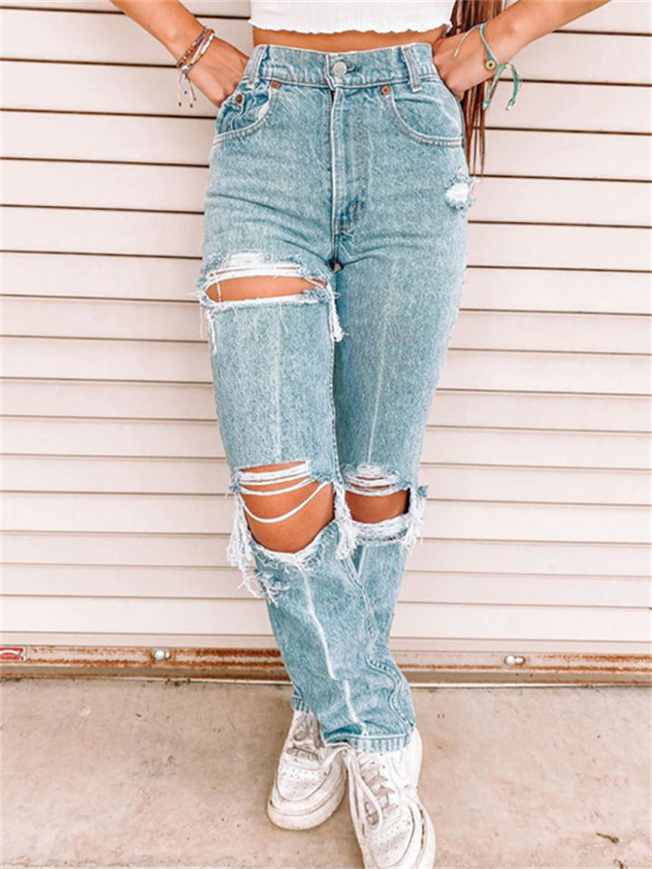 Women's Trendy Washed Effect Ripped Jeans