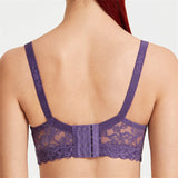 Women's Push Up Comfortable Floral Lace Bras - Purple