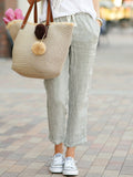 Summer Cozy Drawstring Linen Capri Pants for Women