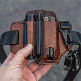 Men's Genuine Leather EDC Belt Loop Waist Outdoor Multitool Sheath