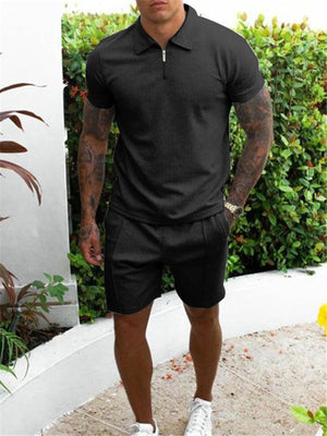 Mens Comfy Plain Short Sleeved Shirts+Shorts