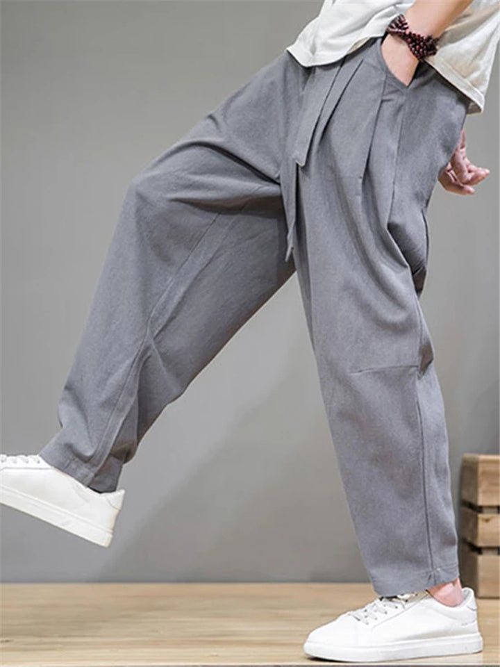 Men Elastic Waist Casual Loose Pants