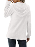 Women's Long-sleeved Button Down Waffle-Knit Hoodies